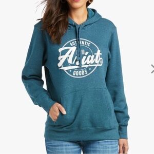 Ariat Womens REAL Hoodie Teal XL